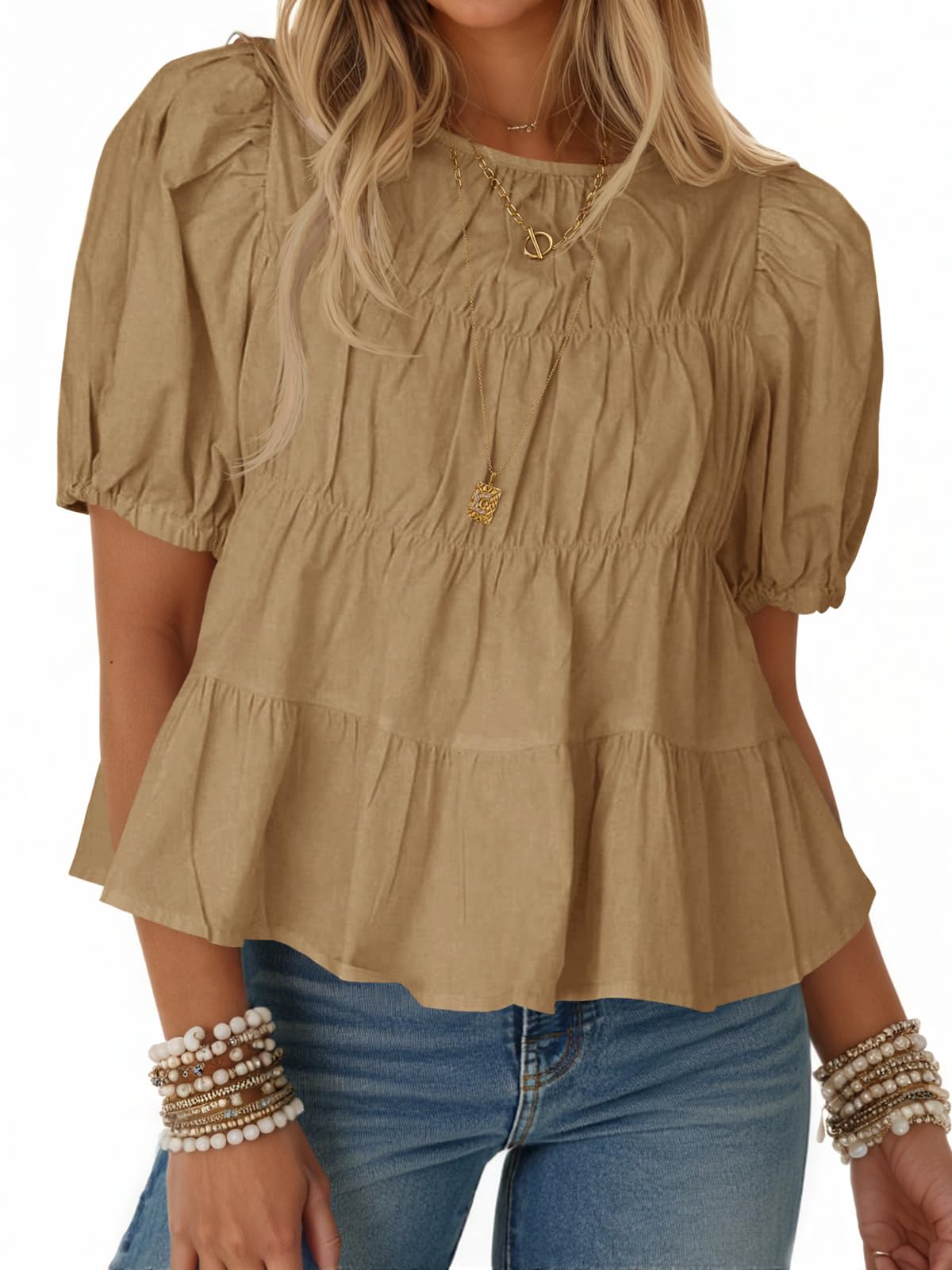 Hot sale-Women's Ruffled Puff Short Sleeves (Buy 2 Free Shipping)