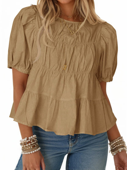 Hot sale-Women's Ruffled Puff Short Sleeves (Buy 2 Free Shipping)