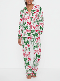 Women's Christmas Bow Print Pajamas Two-Piece Set (Buy 2 Free Shipping)