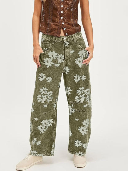 Women's Vintage Daisy Wide-Leg Jeans