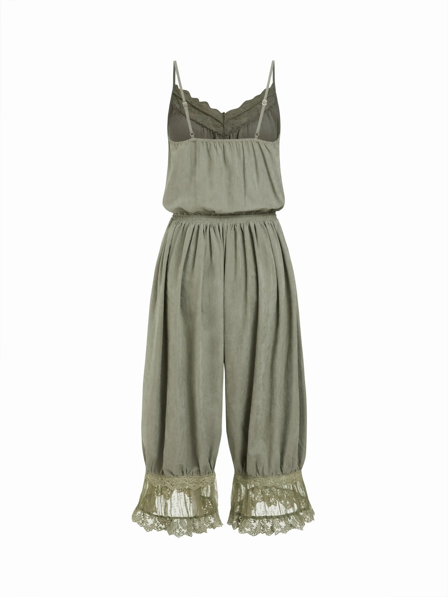 Women's Lace Camisole Jumpsuit with Cropped Trousers