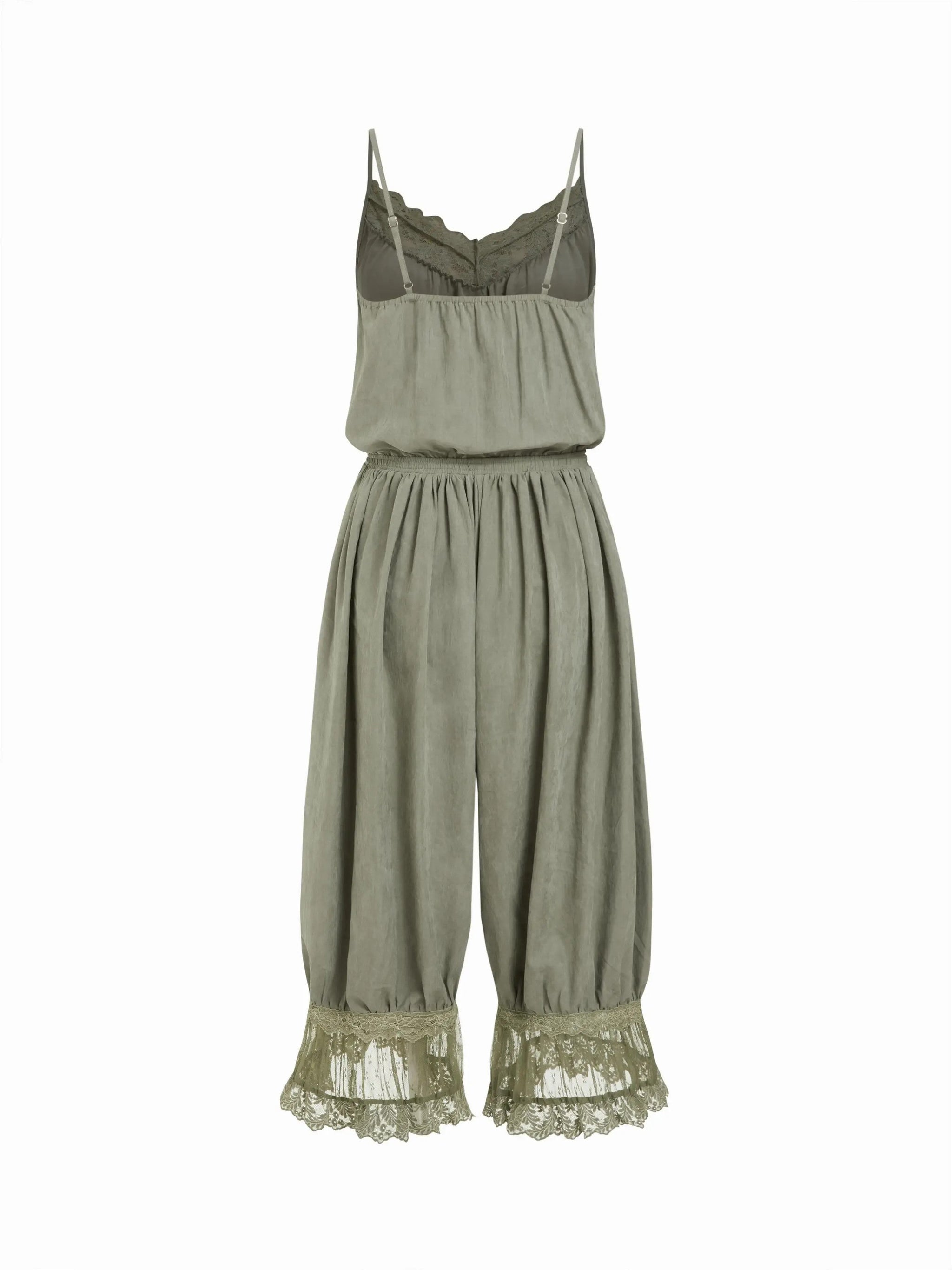 2026 NEW TREND-Women's Lace Camisole Jumpsuit with Cropped Trousers