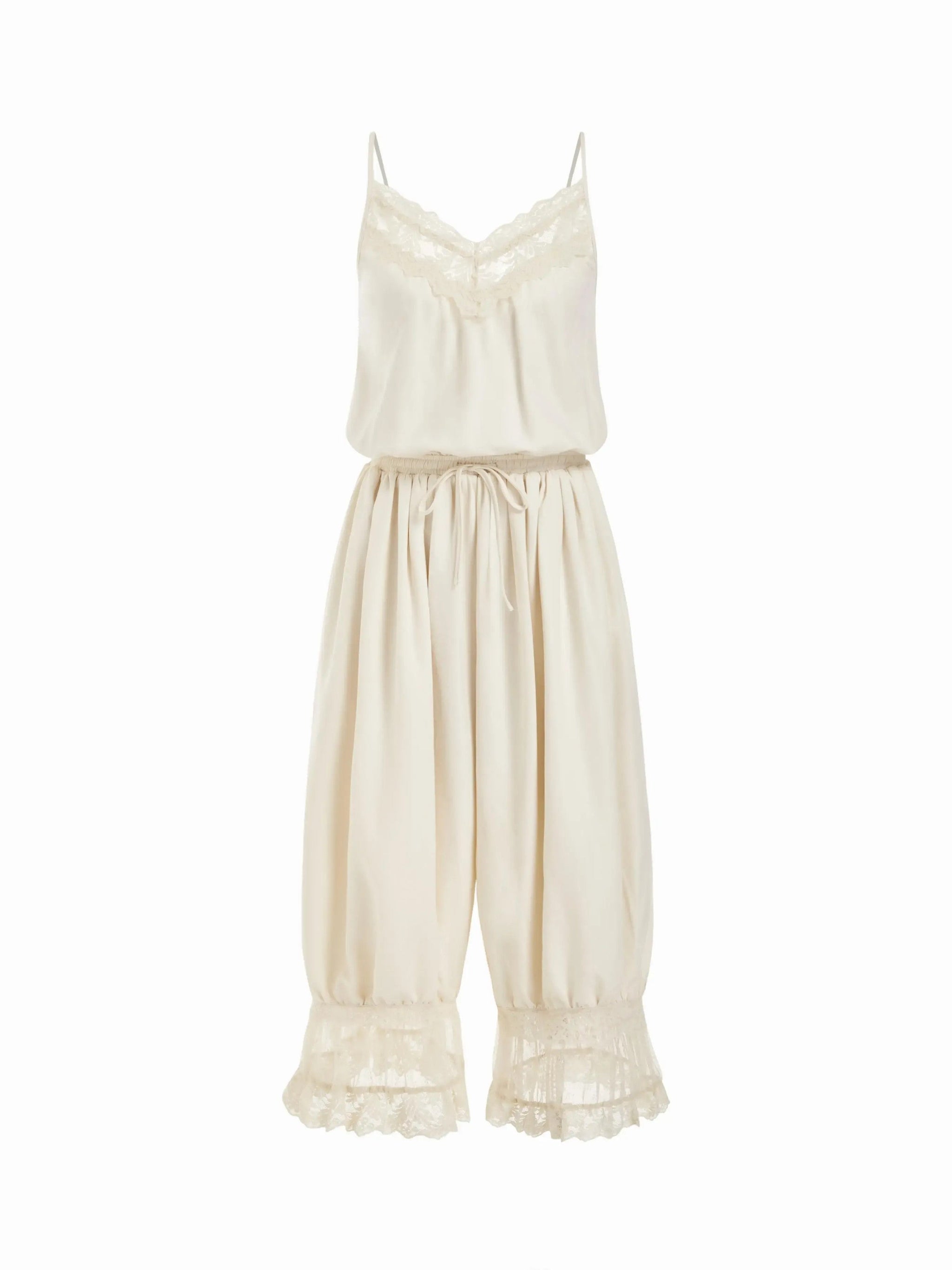 2026 NEW TREND-Women's Lace Camisole Jumpsuit with Cropped Trousers