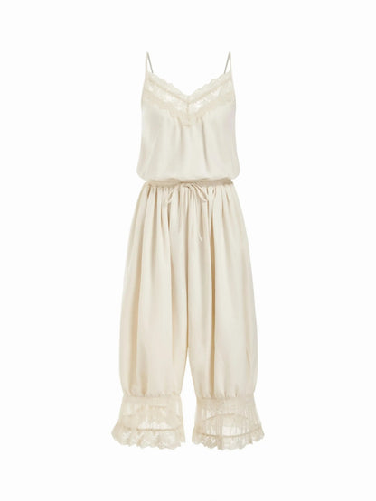 Women's Lace Camisole Jumpsuit with Cropped Trousers