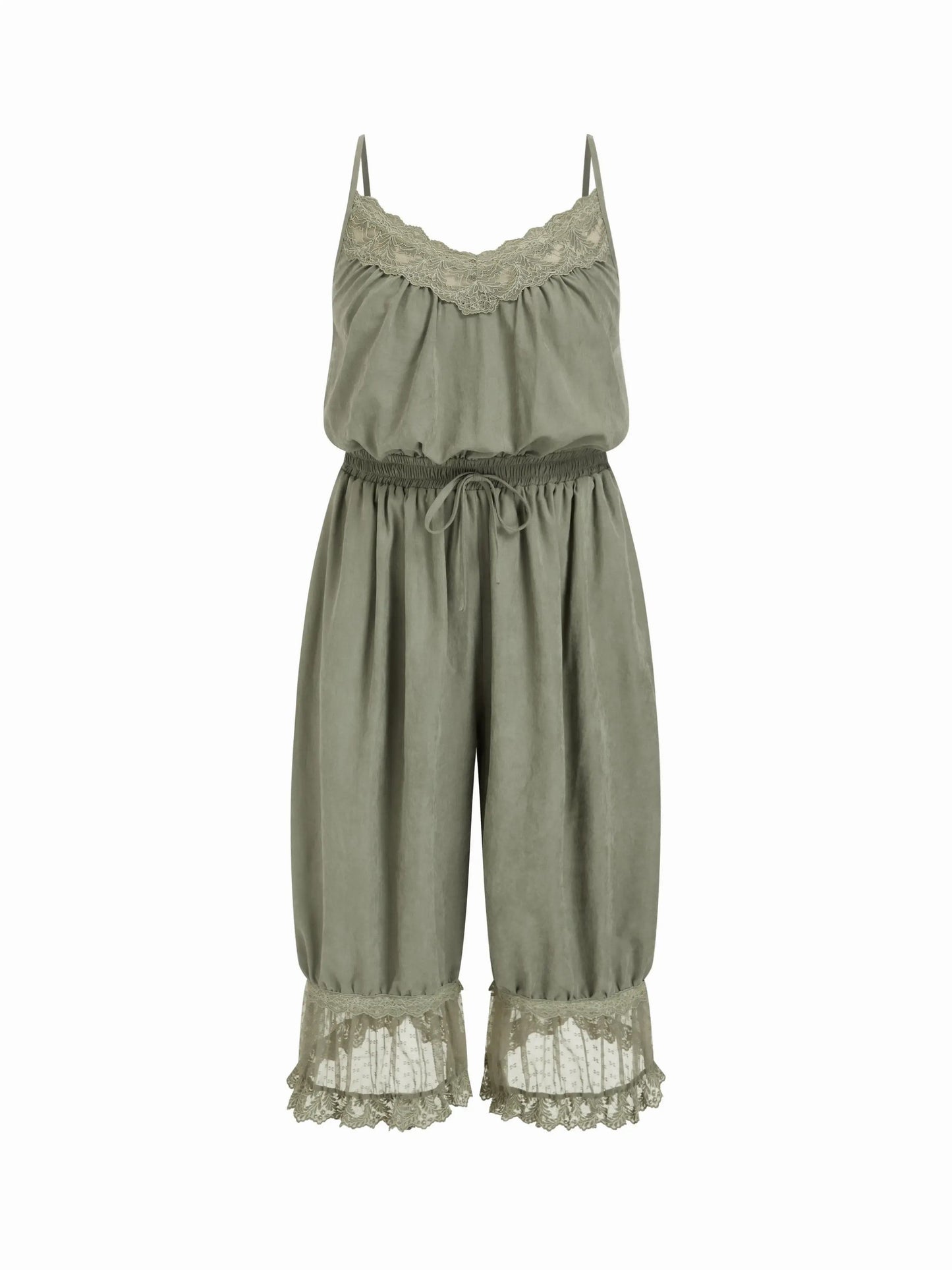 Women's Lace Camisole Jumpsuit with Cropped Trousers
