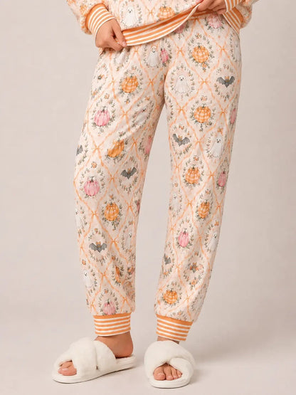 Women's Cute Holiday‑Print Pajama Set