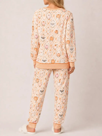 Women's Cute Holiday‑Print Pajama Set