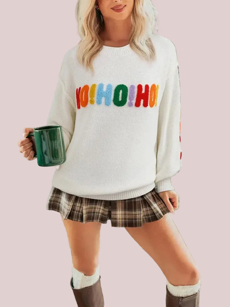 🎄🎁🎊Women's Merry Christmas Rainbow Letter Sweater