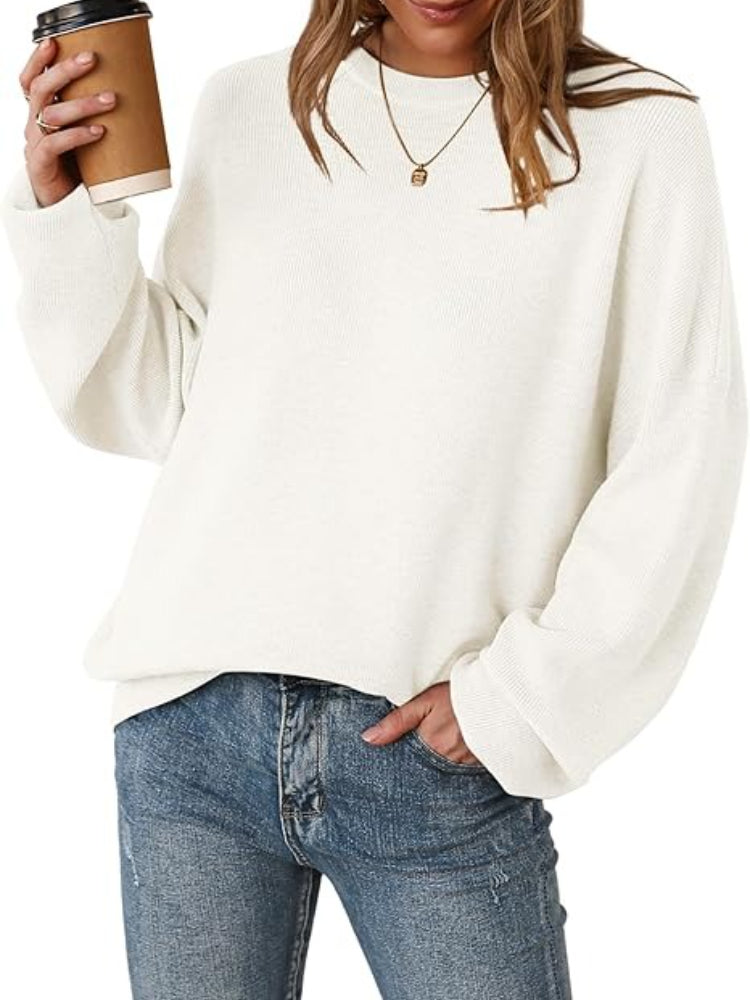 Women's Drop Shoulder Long Sleeve Fall Knit Pullover