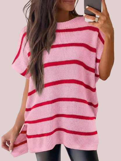 Women's Side Slit Batwing Sleeve Knit Shirt