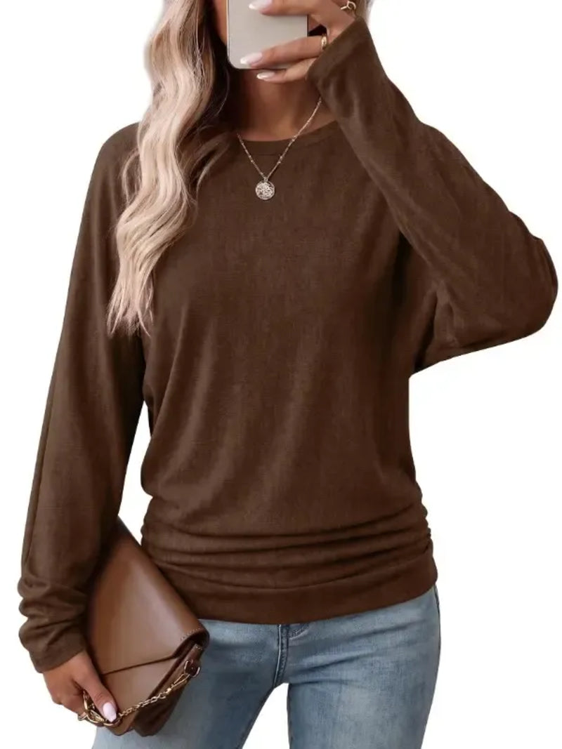 Limited time sale🔥Women's Fall Ruched Hem Lightweight Sweaters