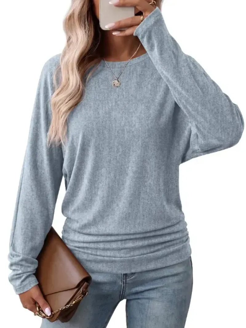 Limited time sale🔥Women's Fall Ruched Hem Lightweight Sweaters