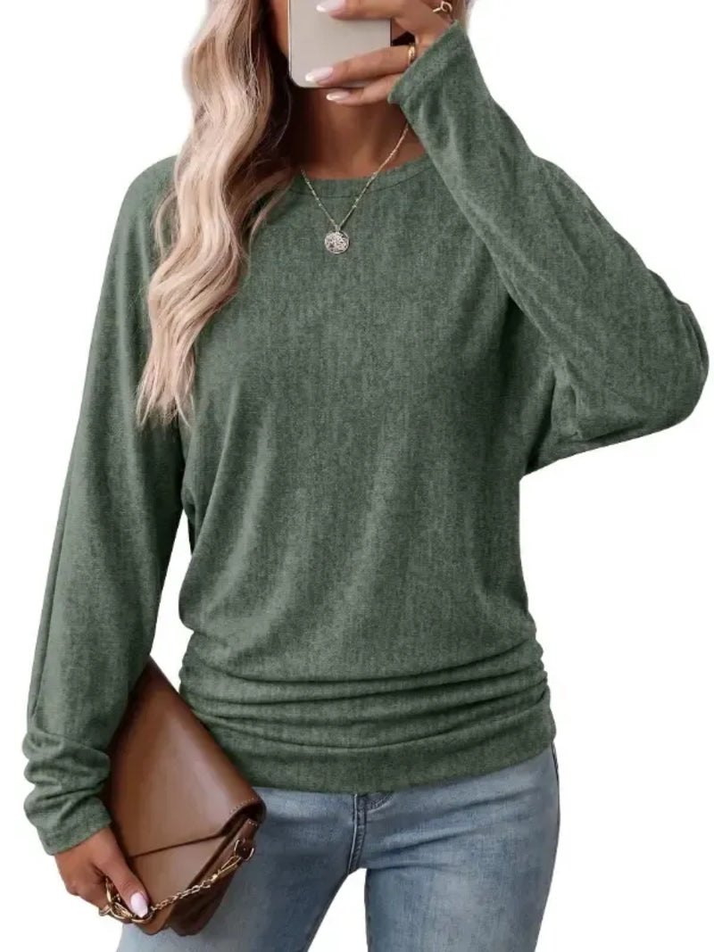 Limited time sale🔥Women's Fall Ruched Hem Lightweight Sweaters