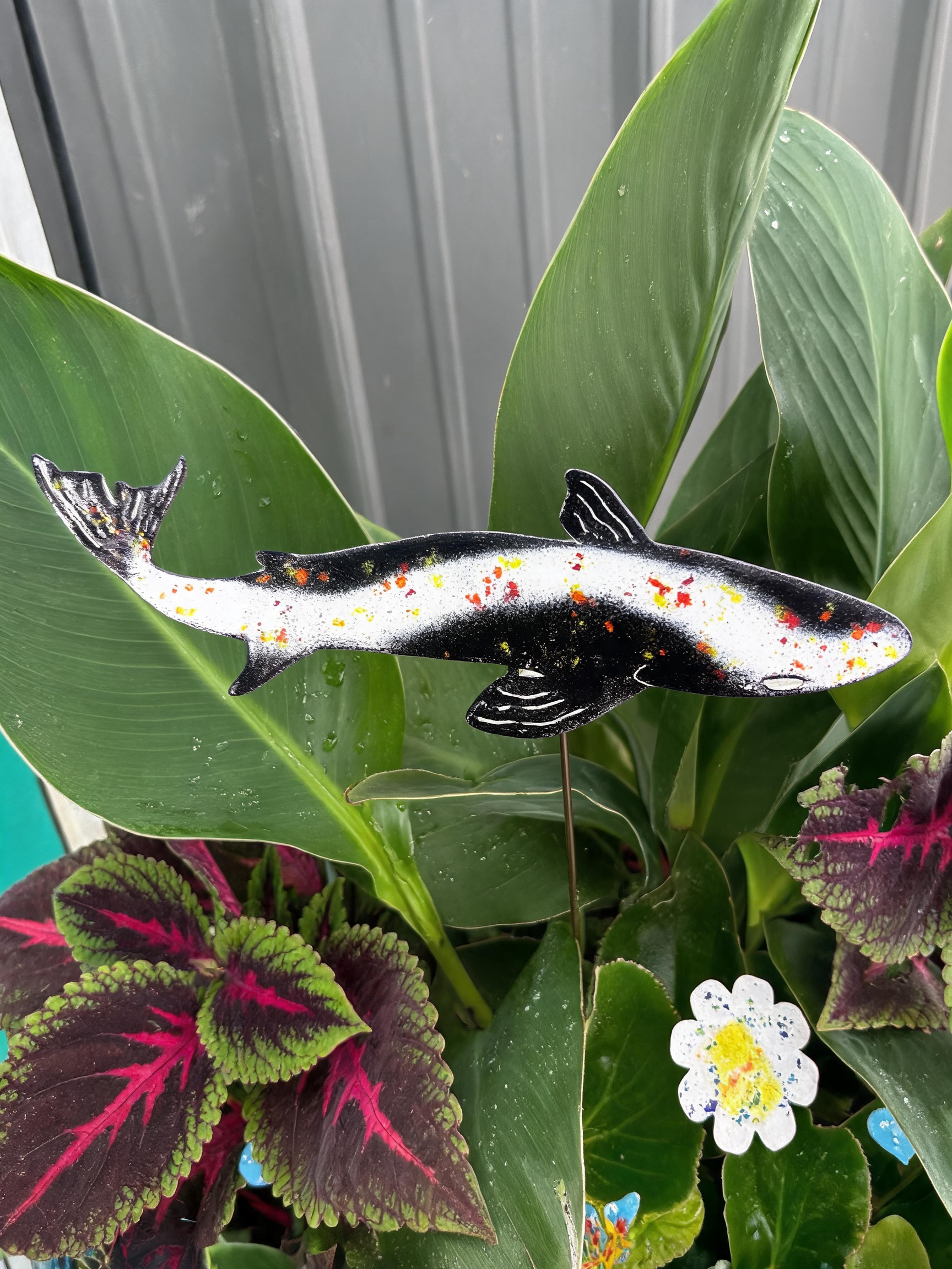 Metal Koi Garden Pile Courtyard Lawn Decor Art