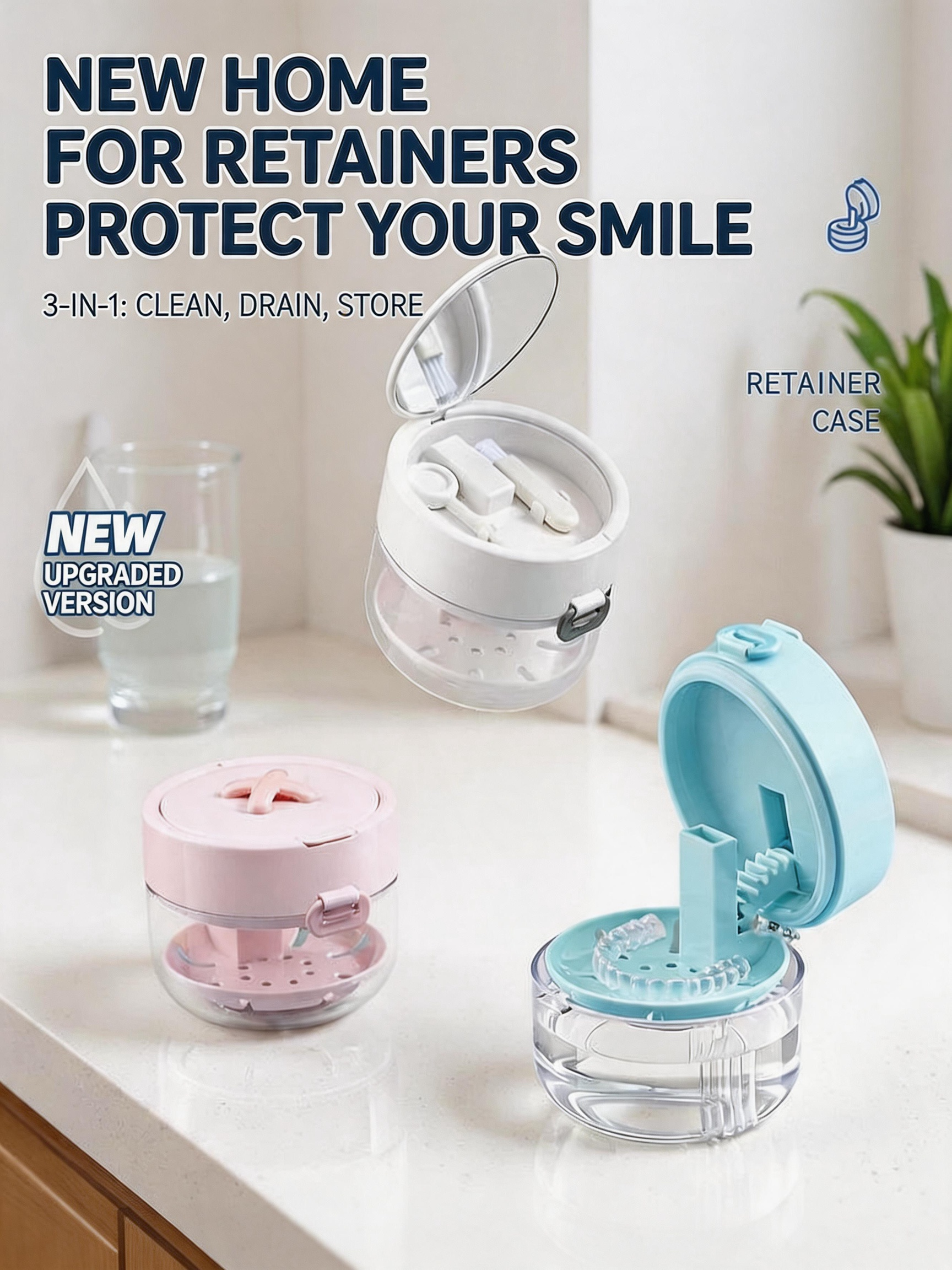 🔥Last Day 50% OFF🦷 3-in-1 Retainer Cleaning & Storage Case