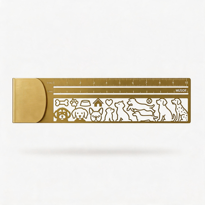Cute Cat Hollow Brass Bookmark Ruler