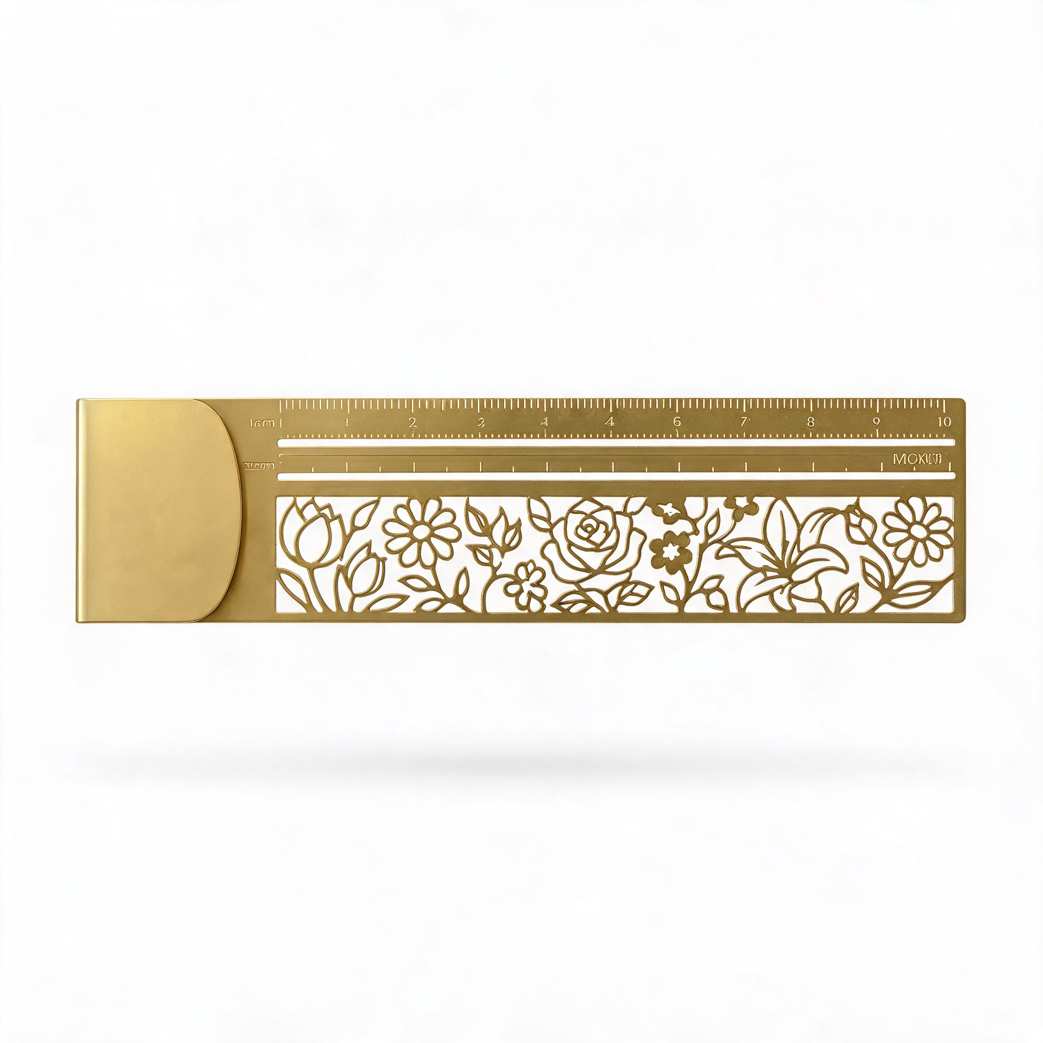 Cute Cat Hollow Brass Bookmark Ruler