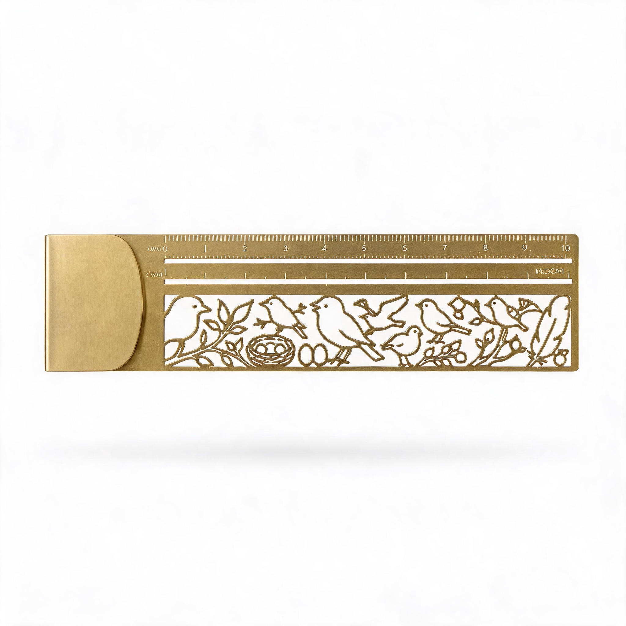 Cute Cat Hollow Brass Bookmark Ruler