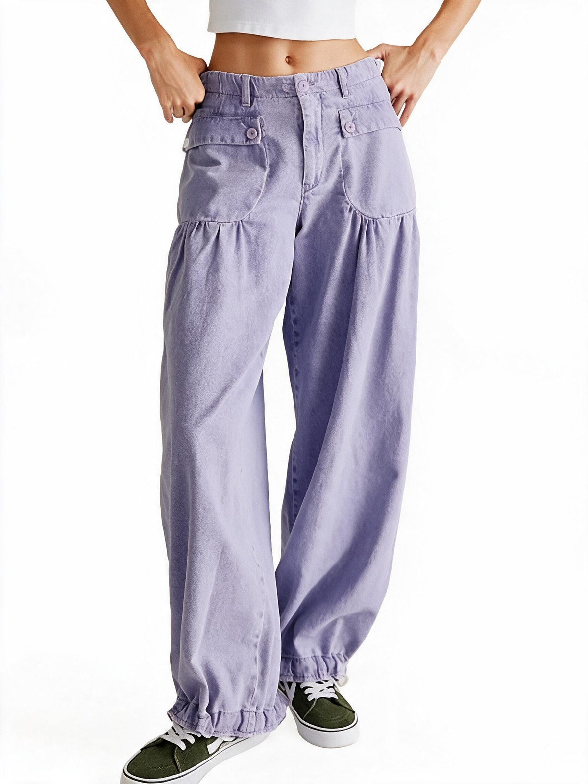 Retro mid-rise pleated loose-fitting tapered jeans