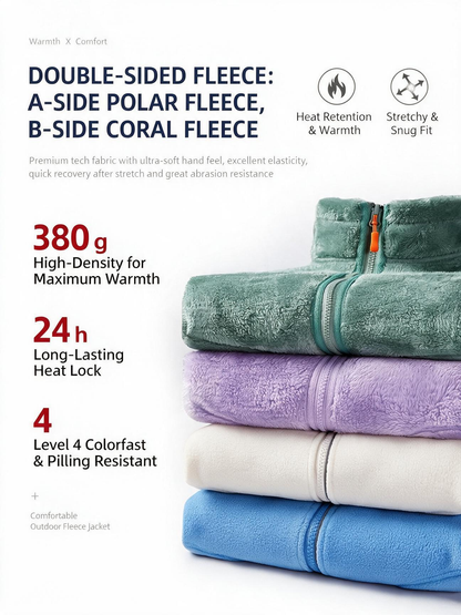 Women's Full-Zip Fleece Reversible Jacket with Pockets
