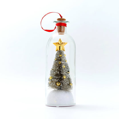 🔥Recordable Christmas Tree Bottle Ornament, Personalized Voice Message Holiday Tabletop Decor Gift