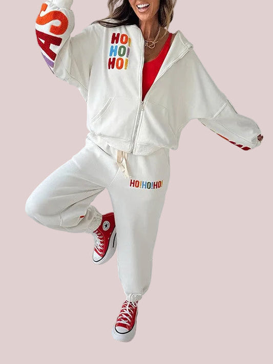 Hot Sale-Women's Christmas Graphic Jogger Set