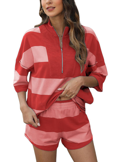 2026 Women's Stripe 2 Piece Lounge Set (Buy 2 Free Shipping)