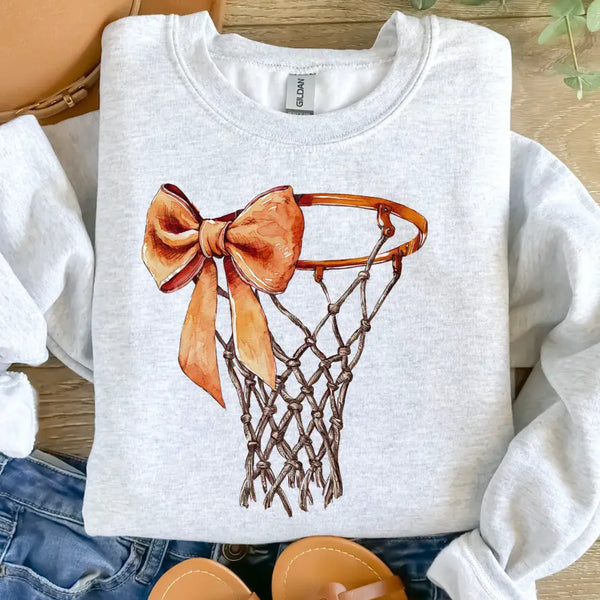 Basketball Hoop Bow Sweatshirt (Buy 2 Free Shipping)
