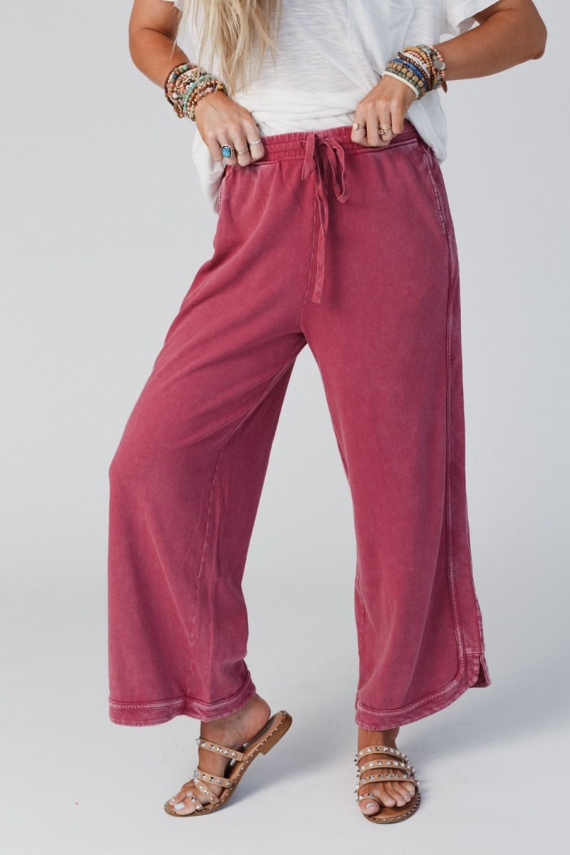Women's Acid Washed Faded Wide Leg Pants (Buy 2 Free Shipping)